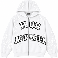 Sweat-shirts d'hiver unisexes personnalisés avec strass, fabricant OEM, en molleton de coton avec design en pierres scintillantes, pour marques de mode, commandes en gros