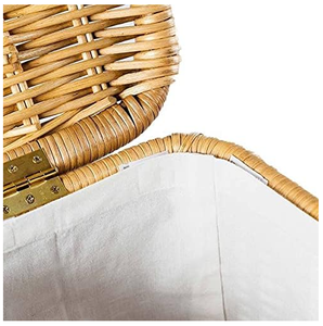 Artex HaiNam <b>Rectangular</b> Natural Rattan <b>Storage</b> <b>Basket</b> With Lid And Handles Rustic Multi-Purpose Organizer For Laundry <b>Storage</b> - Product Image 4
