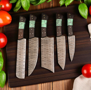 Premium LEGACY BLADES 5-Piece Ambidextrous Sustainable Damascus Kitchen <b>Knife</b> <b>Set</b> for Meat Fruit & Vegetables-Professional Use - Product Image 5