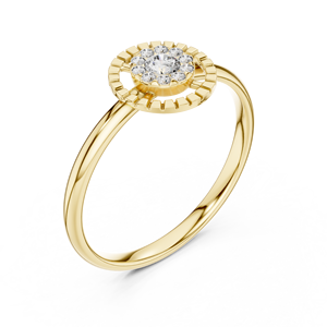 A Concentric <b>Circle</b> Cocktail Minimalist Round Cut Diamond Women's 14k Solid Gold <b>Ring</b> For Gift Engagement Anniversary Wedding - Product Image 3