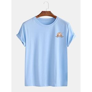 เสื้อยืดสีเทา เสื้อผ้าผู้ชาย ผ้าฝ้าย 100% ปรับแต่งได้ พิมพ์ลายได้ เสื้อยืดคอกลม เป็นมิตรกับสิ่งแวดล้อม แห้งเร็ว เสื้อยืดลำลอง - Product Image 3