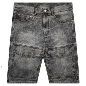 Pantalones cortos de mezclilla lavados con ácido de alta calidad al por mayor para hombre, ropa de calle de secado rápido, pantalones cortos Cargo, bolsillos delanteros, logotipo transpirable - Product Image 1
