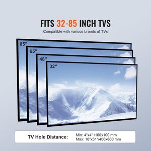 Supporto TV Girevole Alto per Televisori da 32-85 Pollici, Supporto da Pavimento Portatile Regolabile in Altezza con Base in Vetro Temperato - Product Image 6