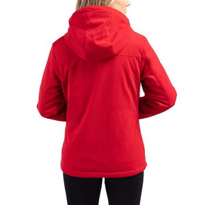Veste en polaire à capuche rouge avec fermeture éclair, coupe-vent, vêtements d'hiver décontractés, unisexe, coupe régulière, couleur unie, coque en polyester - Product Image 2