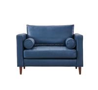 Canapé Chesterfield tufté d'une place de couleur bleue de luxe canapé de Restaurant Chesterfield en cuir salon moderne meilleur fauteuil