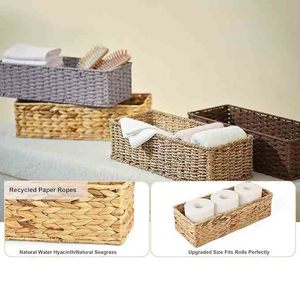 Handmade Rectangular Wood & Cane Rattan Tray Serving & Decorative Tray for Home Hotels Farmhouses <b>Storage</b> Rattan <b>Baskets</b> Decors - Product Image 6