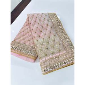 Sari de boda de diseño con secuencia y Dori Work para fiestas - Product Image 1