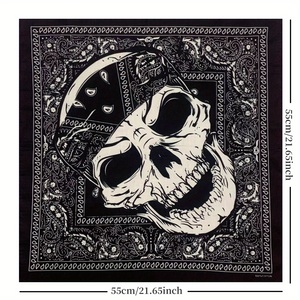 Bandana carré unisexe personnalisé à imprimé géométrique en polyester, foulard de mode streetwear, brassard de motard, mouchoir - Product Image 5