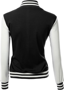 Customized Winter Baseball <b>Jacket</b> <b>Women</b> Woolen Varsity Coat Chenille <b>Embroidered</b> Pattern Casual Leather Horn Button OEM Supply - Product Image 2