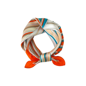 Wholesale Custom Ethnic Women's Silk Bandana <b>Scarf</b> Solid Plaid Pattern Printed Custom Logo High Quality Head <b>Scarf</b> - Product Image 2