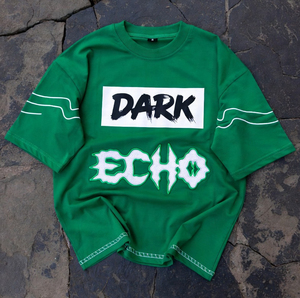 เสื้อยืดคอกลมแขนสั้นโอเวอร์ไซส์ Dark Echo ผ้าฝ้ายสำหรับผู้ชาย สไตล์สตรีท ผ้าเจอร์ซีย์ถัก ระบายอากาศได้ดี แห้งเร็ว เป็นมิตรกับสิ่งแวดล้อม - Product Image 4