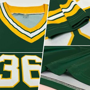 Jersey de Fútbol Americano Personalizado para Mujer, Color Blanco Dorado, Cuello en V, Malla Sublimada Transpirable, Manga Corta, Nombre del Equipo, Cualquier Nombre 00 - Product Image 6