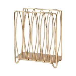 Servilleteros de alambre de hierro y Metal dorado hechos a mano, Marco Rectangular de excelente calidad, línea cónica, Decoración de mesa para fiestas, restaurantes - Product Image 1