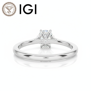 Bague solitaire moderne ANIVA pour femme en or blanc 14 carats, diamant de laboratoire certifié IGI VVS2 couleur D 1-5 carats taille brillant, sertie à griffes - Product Image 4