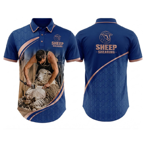 Custom <b>Sheep</b> <b>Shearing</b> Polo Long Tail Sublimated Lightweight Performance Polo Shirt Breathable Industrial Work Wear - Product Image 1