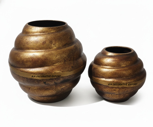 Juego de Jarrones de Metal Acanalado Negro Mate, Jarrón Decorativo Contemporáneo para Flores, Decoración Moderna y Minimalista para el Hogar, Hostelería y Bodas - Product Image 5