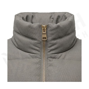 Hooded Quilted Waterproof <b>Bubble</b> Jacket Black Full Sleeve Winter Windproof Cotton Shell Knitted Fabric Polyester Filling Stand - Product Image 4
