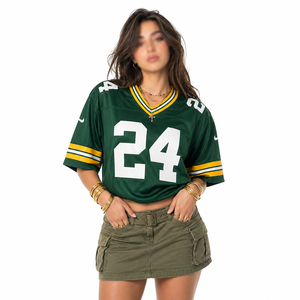 Maillot de football américain unisexe à col en V en mesh, uniforme d'équipe, coupe classique, manches courtes, fabricant OEM en gros - Product Image 3