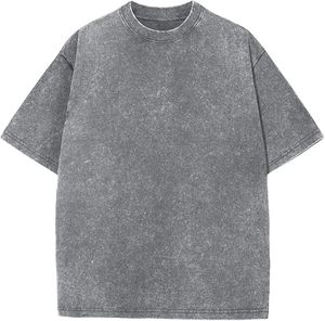 T-shirt vintage pour homme, coupe oversize, en coton épais, délavé à l'acide, style usé, coupe ample, streetwear hip-hop - Product Image 3