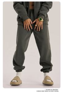 2024 Winter Solid Color 345 GSM Fleece Cotton Polyester Narrow Bottom Men's Sports Pants <b>Oversize</b> <b>Sweatpants</b> for Men - Product Image 6