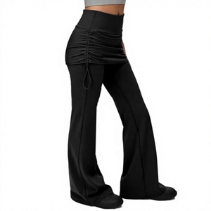 Pantalon de yoga taille haute pour femme, effet push-up, très élastique, sans couture, longueur intégrale, en Spandex/Nylon, tendance TikTok - Product Image 1