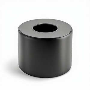Boîte à mouchoirs en métal noir mat de haute qualité avec un design minimaliste et luxueux pour les tables à manger, les chambres, les salles de bain et les espaces contemporains - Product Image 1