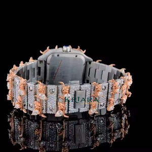 Unique Design Moissanite Diamond Watch Stainless Steel Premium Jewelry <b>Wristwatch</b> with Durable Construction for Everyday Wear - Product Image 3