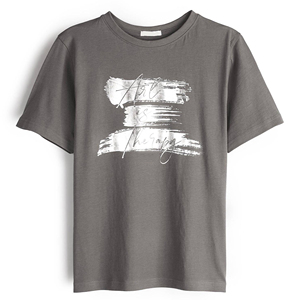 T-shirt imprimé pour femme, motif DTF, col rond, coupe classique, 100 % coton, été, manches courtes, coupe ample et confortable - Product Image 2