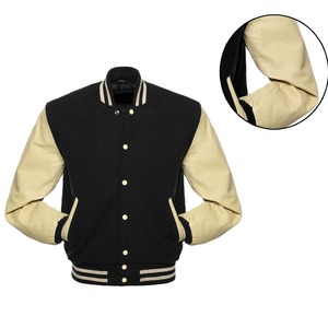 <b>Men's</b> Turquoise Varsity <b>Jacket</b> Windproof <b>White</b> Sleeves PU Fabric Single Button Closure Stand Collar Regular Fit Front Autumn - Product Image 5