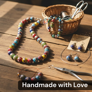 EXCEL EXPORTS Cuentas Sueltas de Vidrio Lampwork Multicolor de 8 Pulgadas (13x17mm) |   Cuentas Decorativas Hechas a Mano para Manualidades - Product Image 4