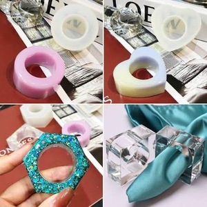Anneaux de serviette ronds en résine écologiques personnalisés pour la fête des mères, Pâques, mariages, fêtes, restaurants, décoration de table ILAHI's - Product Image 6