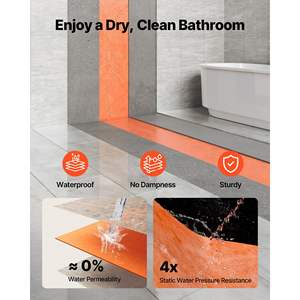 Membrana Impermeabilizante para Azulejos de 325 Pies Cuadrados, Rollo de Tela de Polietileno de 3.3 x 99.1 Pies y 20 Mil de Grosor para Paredes de Baños y Saunas - Product Image 2