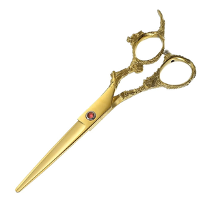 Tijeras de Peluquería de Acero Inoxidable Chapadas en Oro para Diestros, Nuevo Diseño para Peluquería - Product Image 1