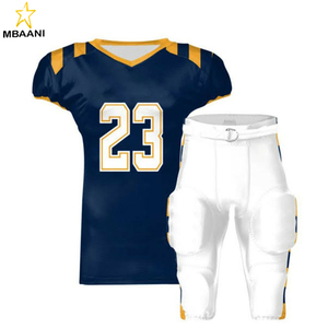 Camiseta de Fútbol Americano para Hombre, Cuello en V, Manga Corta, Uniforme Sublimado de Malla, Pantalones Blancos de Poliéster que Absorben la Humedad con Protecciones - Product Image 4