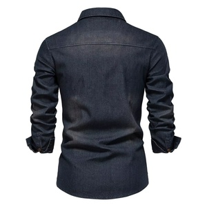Camisa de Mezclilla, Moda Casual, Corte Slim, Alta Calidad, Camisa de Algodón para Hombre, Diseño Moderno, Camisas de Mezclilla Ligera para Hombre - Product Image 6