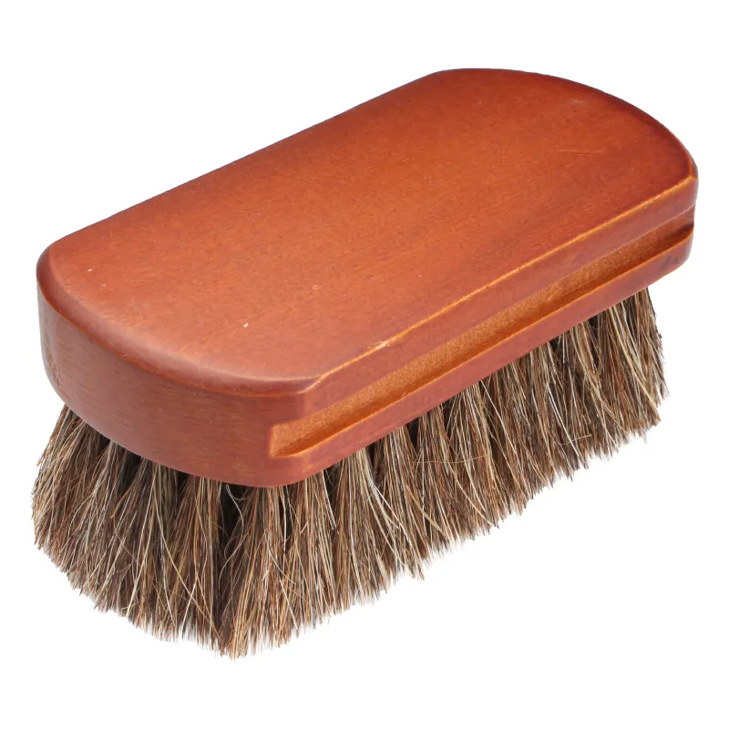 100% Soft Genuine Horse Hair Shoe Shine Leather cleaning Comfortable Grip Wood Handle Horsehair Bristles Brush