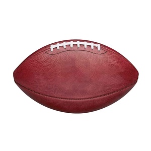 Ballon de rugby professionnel de qualité supérieure, puissant, taille officielle 9, marron, en cuir PU pour un meilleur jeu. - Product Image 1
