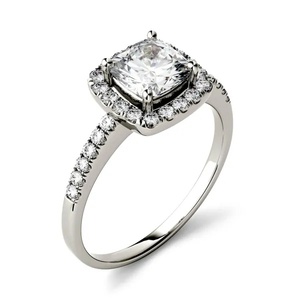 Anillo de Compromiso de Plata de Ley 925 con Moissanita, Corte Cojín, Banda de Boda, Chapado en Rodio, Joyería para Mujer - Product Image 3