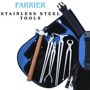 Kit d'outils de fermeur pour le ferrage avec tablier de fermeur, pince à tête ronde, écarteur de sabots à long manche, pince à feu, pince à sertir, extracteur - Product Image 3