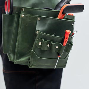 Wholesale high quality Manufacturer Custom Heavy Premium <b>Leather</b> <b>Tool</b> Belt Wholesale Genuine construction <b>leather</b> <b>tool</b> belt - Product Image 6