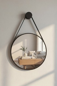 Miroir mural rond en bois encadré, design décoratif Art Déco pour la maison, Diwali, aucune électricité requise - Product Image 2