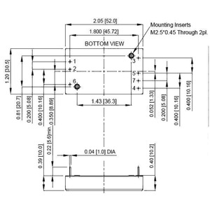 Convertisseur DC-DC à double sortie 9~36V entrée 75W ±24V ±1.56A, logique marche/arrêt à distance, polarité positive avec inserts de montage M2.5x0.45 - Product Image 2