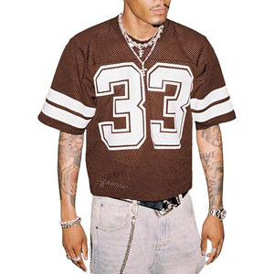 T-shirts en jersey pour hommes, coupe oversize ample, en maille, à imprimé graphique, col rond, manches courtes, style streetwear - Product Image 1