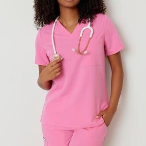 V Neck Women Medical <b>Scrubs</b> Uniform Set <b>Top</b> & Pants with Multi Pockets Nurse Hospital Workwear Customized Design Supplier - Product Image 5
