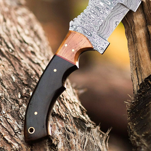 Cuchillo de Caza y Camping de Hoja Fija de Acero de Damasco Hecho a Mano, Mango de Madera Dura de Alta Calidad, Personalizable, OEM, Regalo para Él - Product Image 3