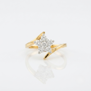 Bague de fiançailles classique pour femme en or rose 9 carats avec 17 diamants naturels sertis, taille brillant rond de 0,25 carat, certifiée GGL - Product Image 1