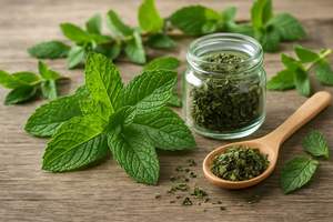 WARRLY Poudre d'extrait de basilic sacré premium, feuilles de Tulsi naturelles séchées à l'air chaud, qualité alimentaire 99%, emballées sous vide, en vrac, approvisionnement OEM, Gujarati - Product Image 2