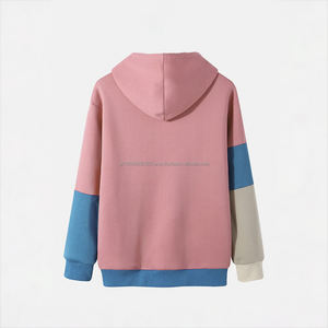 Venta al por mayor personalizada en blanco de lana gruesa pesada Unisex Patchwork manga sudaderas con capucha - Product Image 2