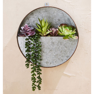 Maceta Redonda de Metal Galvanizado de la Mejor Calidad, Maceta Colgante de Hierro para Interiores y Exteriores, Decoración de Pared para Jardín y Hogar - Product Image 1