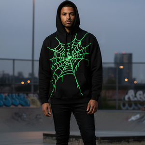 Sudadera con Capucha de Alta Calidad, Personalizada con Estampado Puff, Sudadera de Forro Polar con Diseño de Telaraña para Hombre, Proveedor de Sudaderas Urbanas OEM - Product Image 5